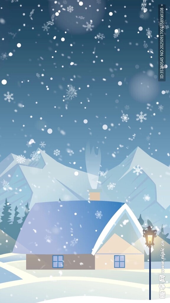 冬日雪景中的溫馨小屋