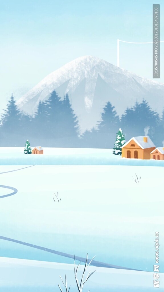 冬日雪景中的溫馨小屋