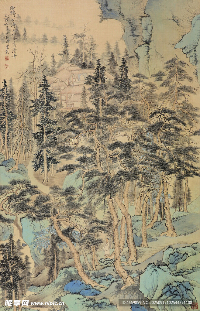 古代山林景致圖