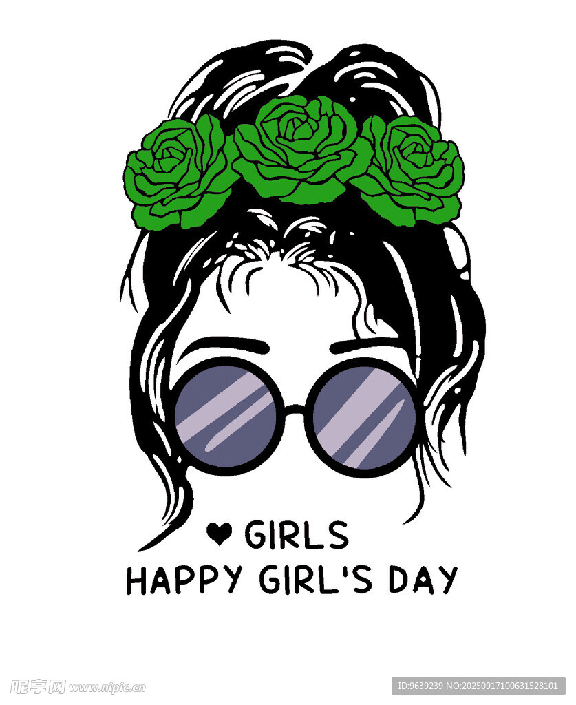 女孩節(jié)快樂插畫形象