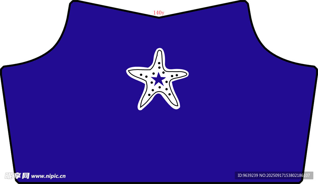 藍色海星圖案無袖上衣