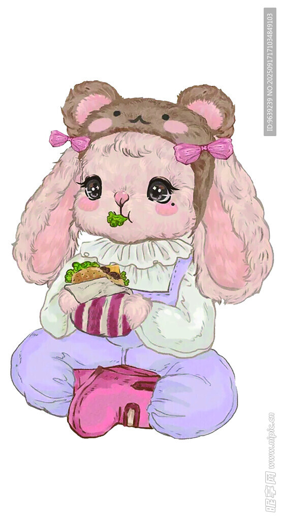 可愛小兔吃蛋糕