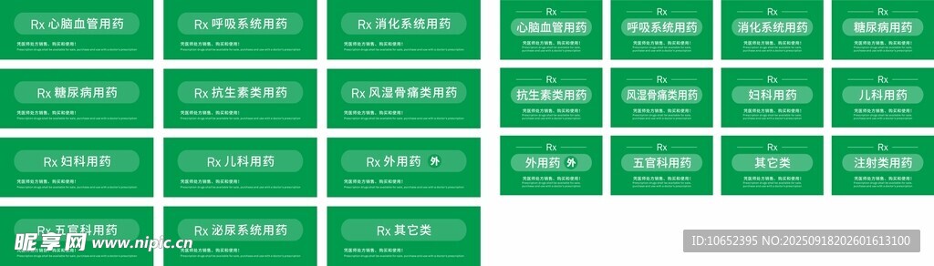 藥房分類標識牌