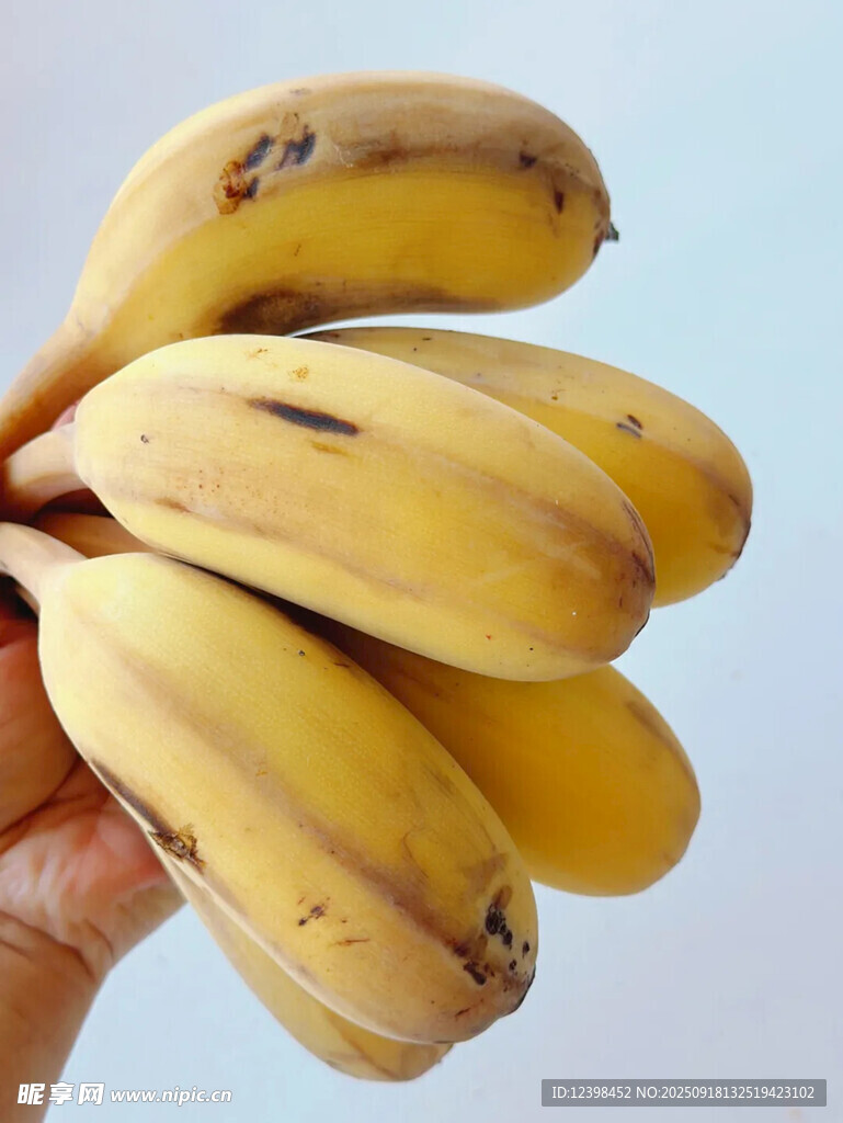 手捧新鮮黃香蕉