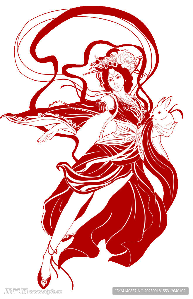 古風(fēng)紅衣舞女飄逸形象