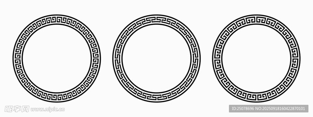 矢量古典圓形花邊