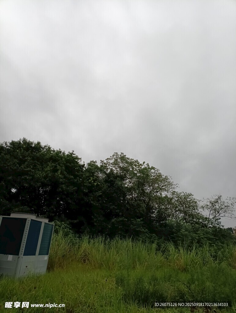 野外草地中的簡易小屋