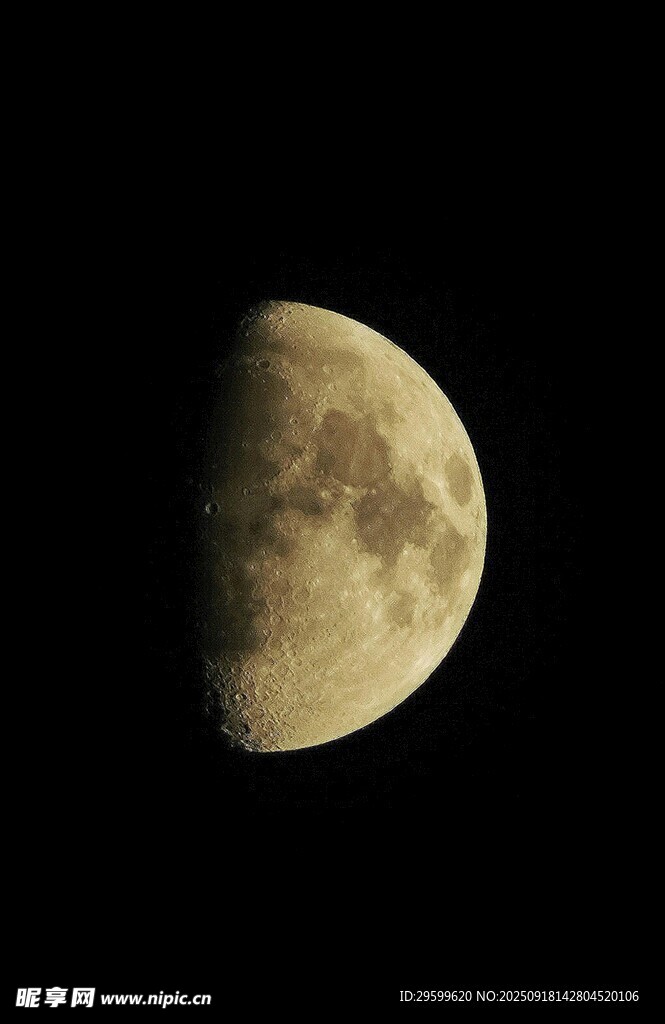 半月懸于夜空