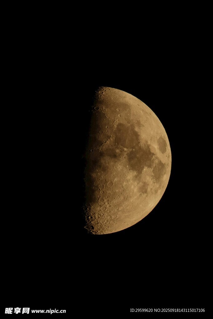 半月懸于夜空