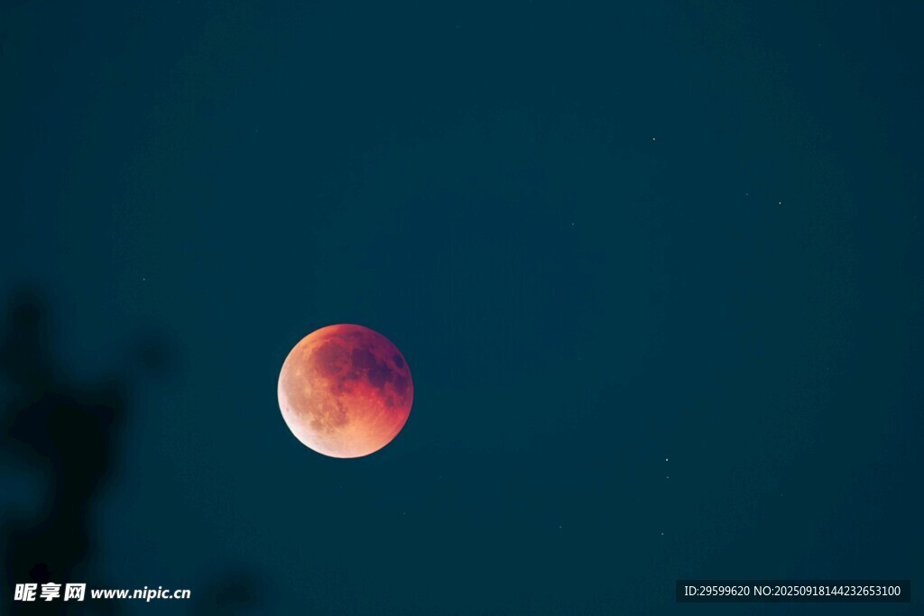 夜空中的紅月奇觀