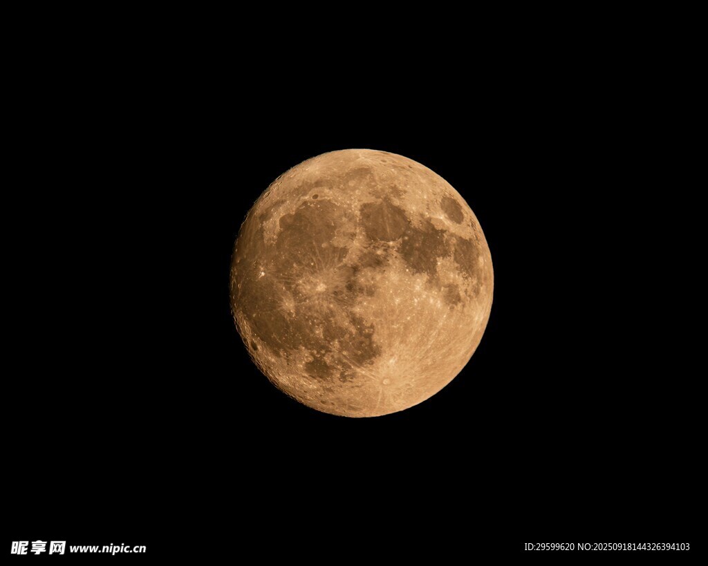 夜空中的金黃滿月