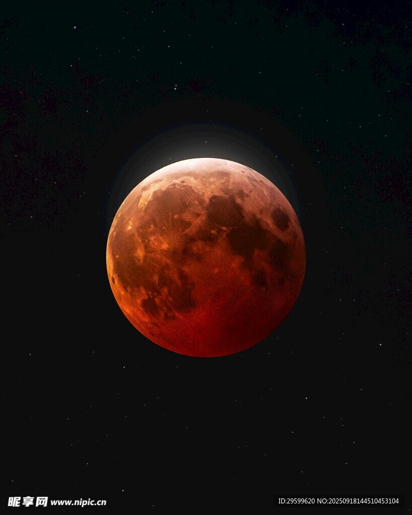血月高懸夜空