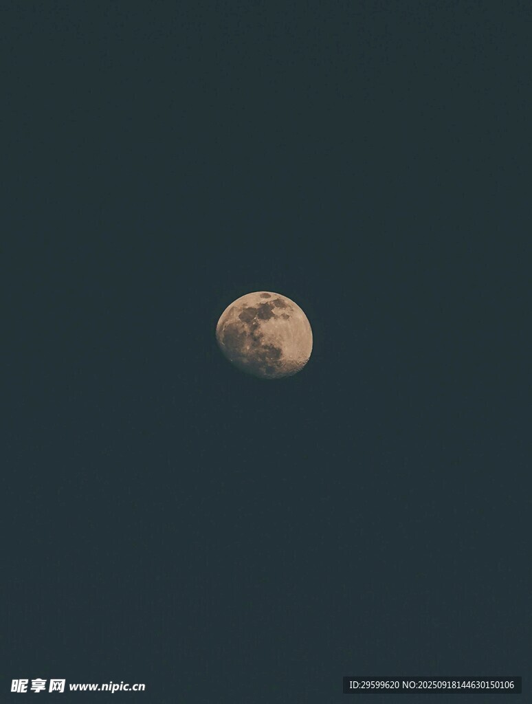 夜空中的明亮圓月
