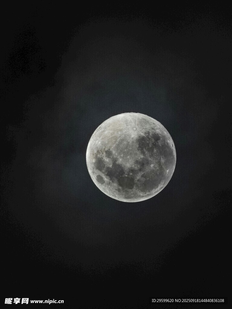 夜空中的皎潔滿月