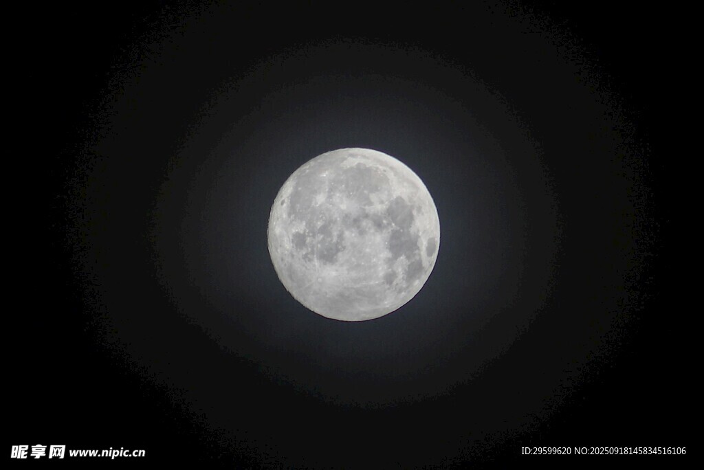 夜空中的皎潔明月