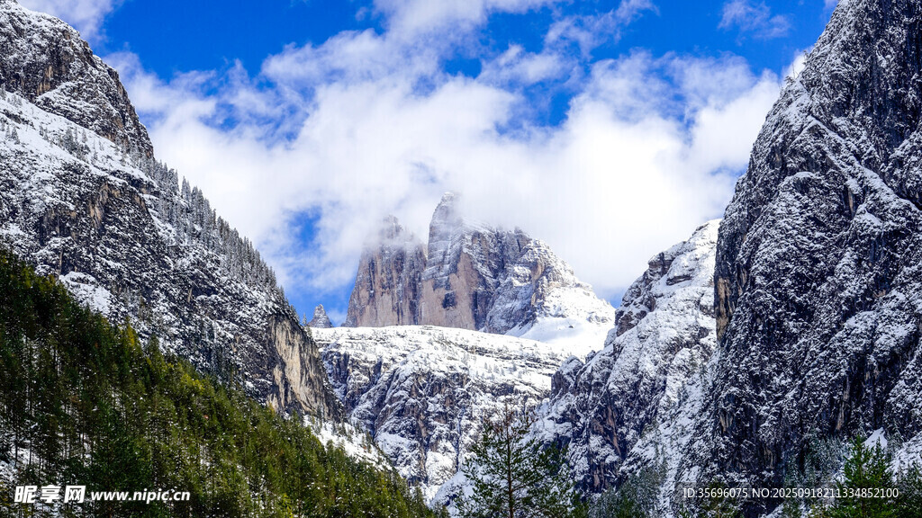 壯麗雪山山谷美景