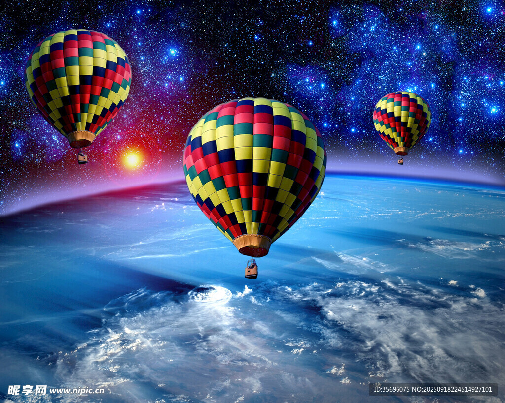 夢幻星空下的熱氣球之旅