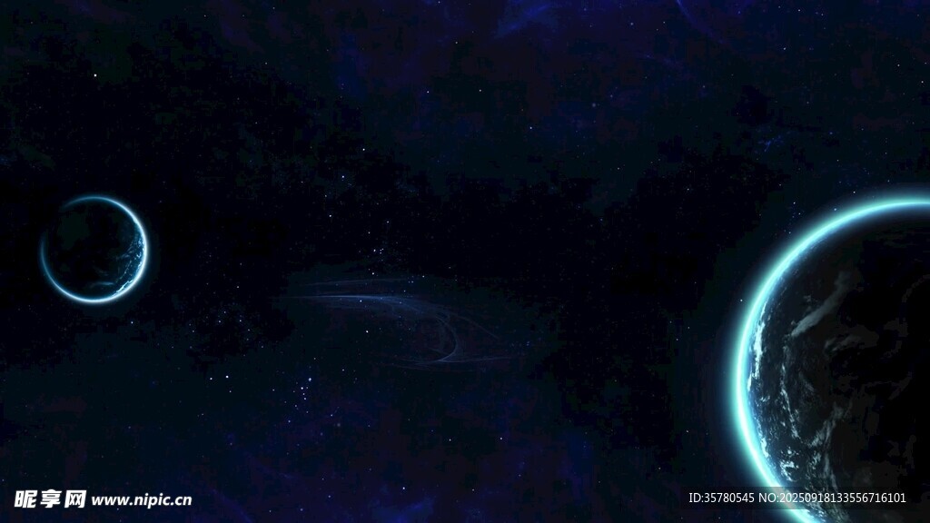 夢幻雙星球體宇宙景象
