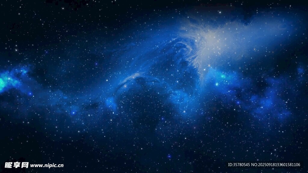 夢幻藍(lán)色星云宇宙景象