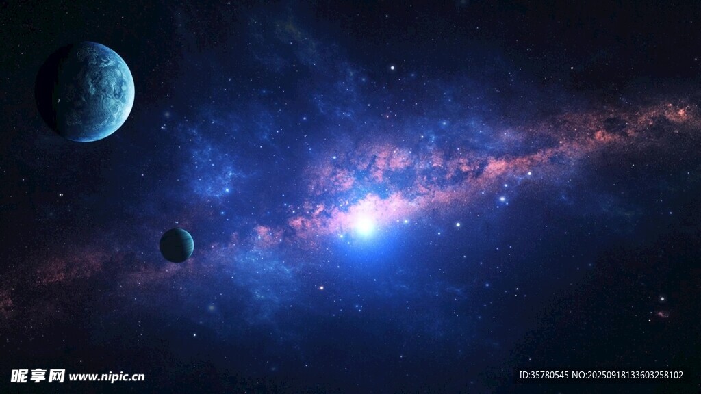 夢幻星空下的星球奇景