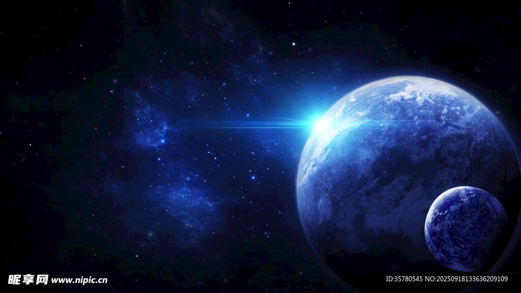 宇宙中的雙行星景象