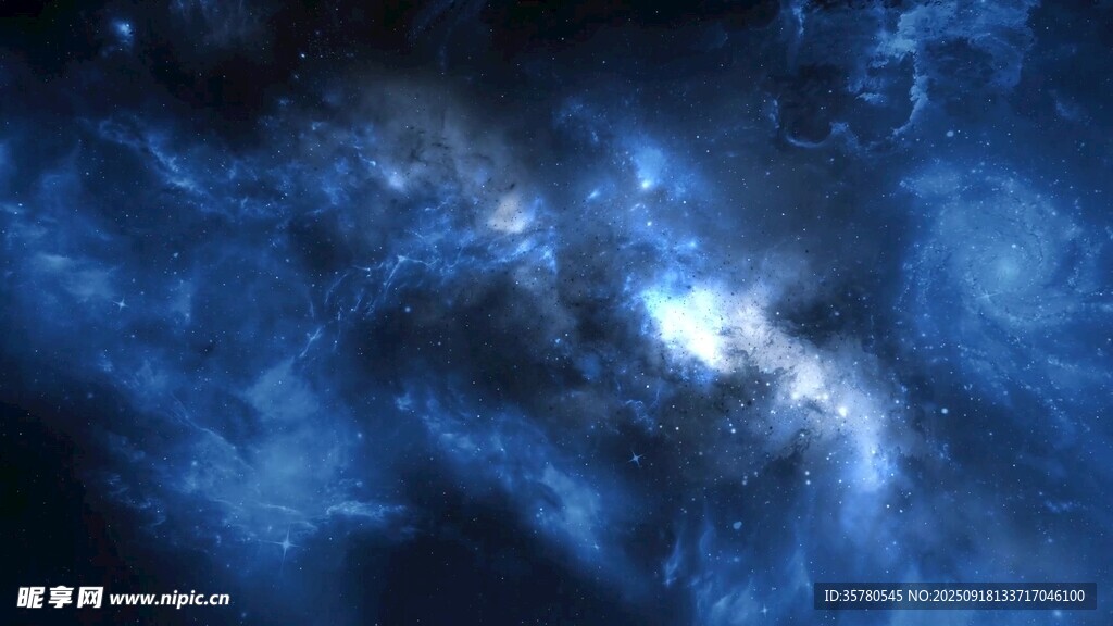 夢(mèng)幻藍(lán)色星云宇宙景象