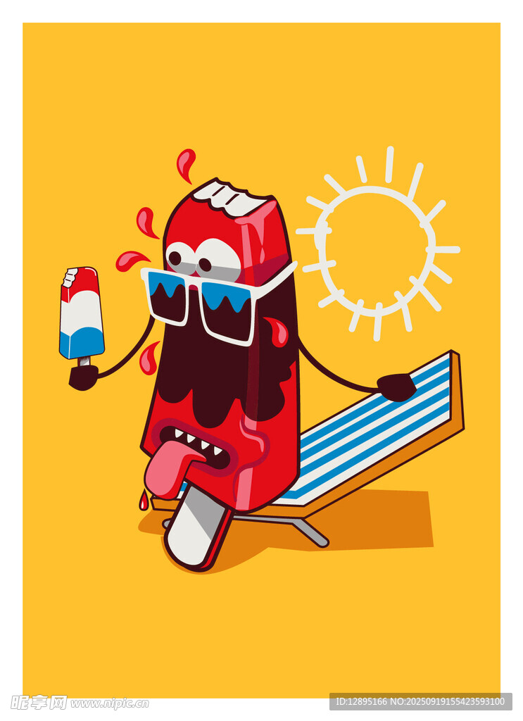 卡通冰箱愜意享受夏日時(shí)光