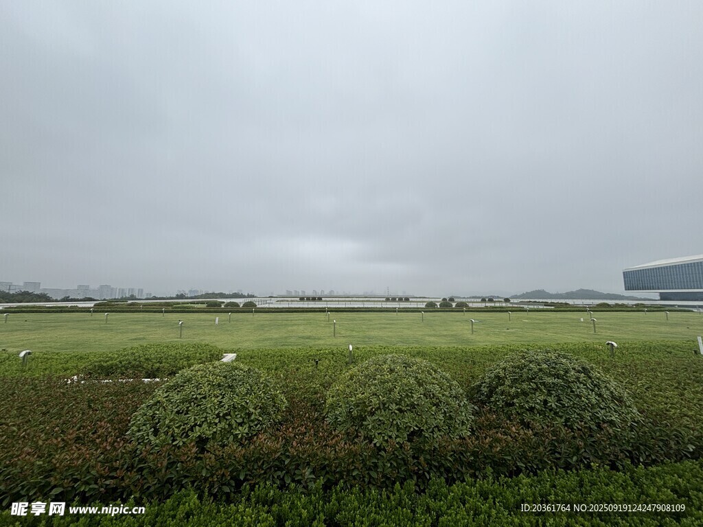 霧靄中的田野景觀