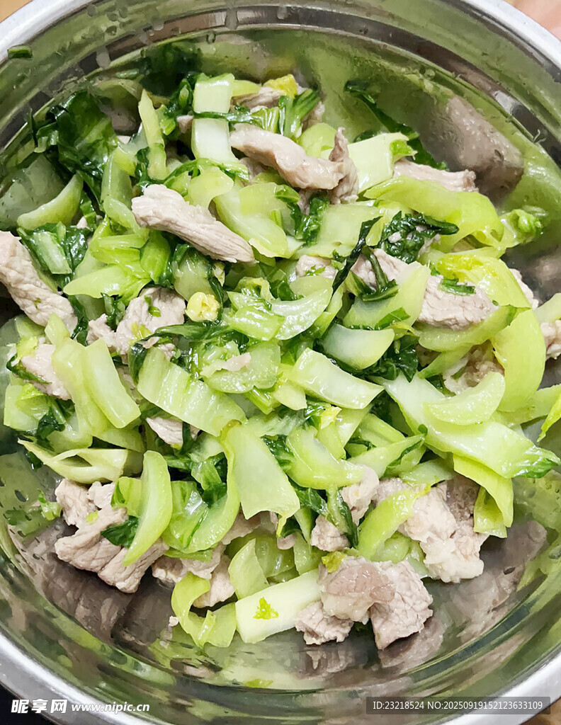 青菜炒肉絲