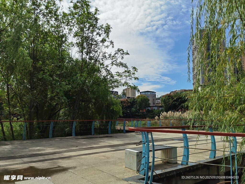 公園河畔的寧?kù)o景致