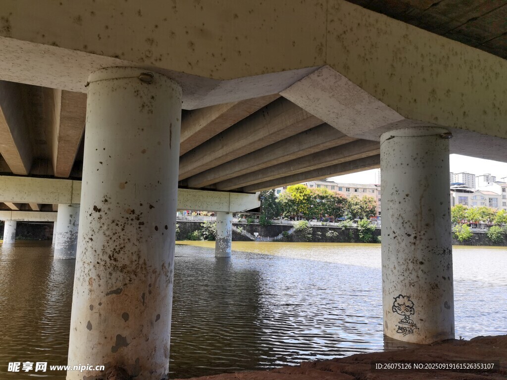 橋下河畔景象