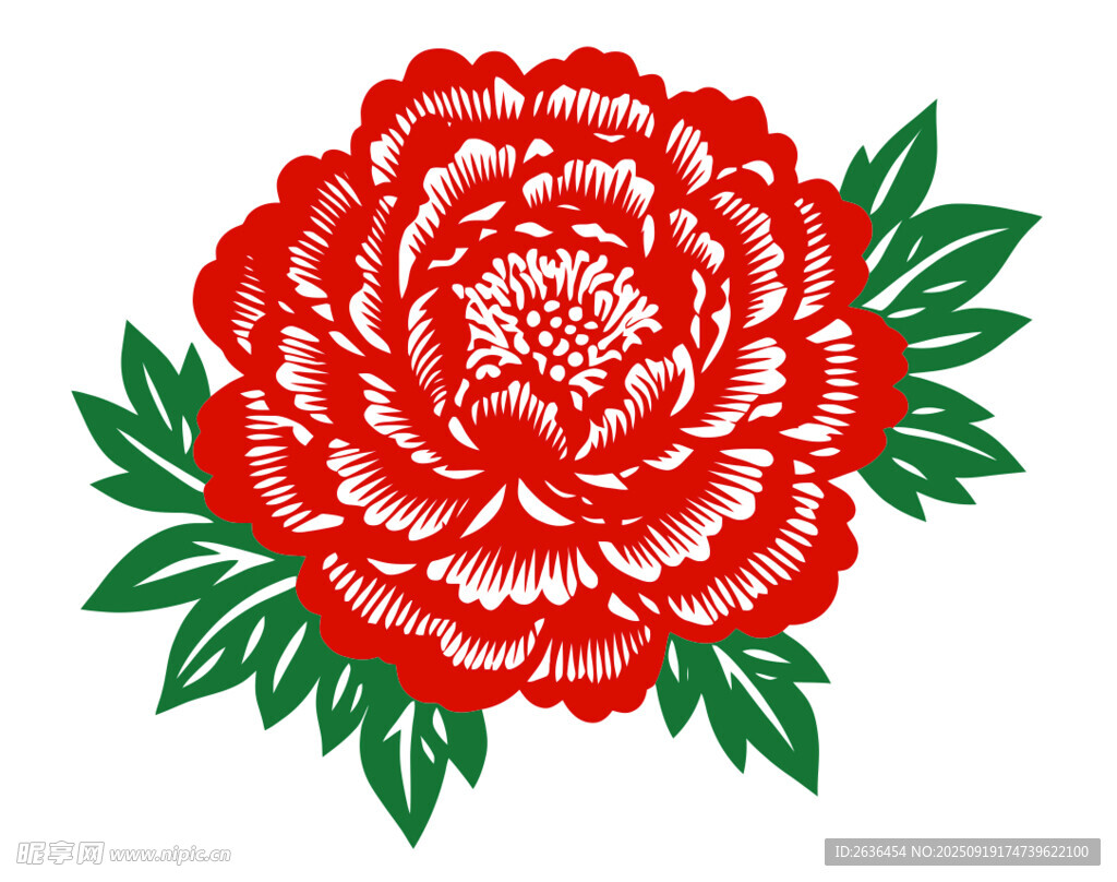 紅色牡丹花卉圖案