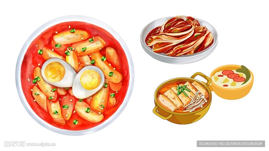 韓式美食插圖