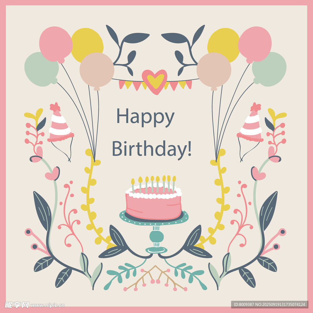 生日賀卡插畫