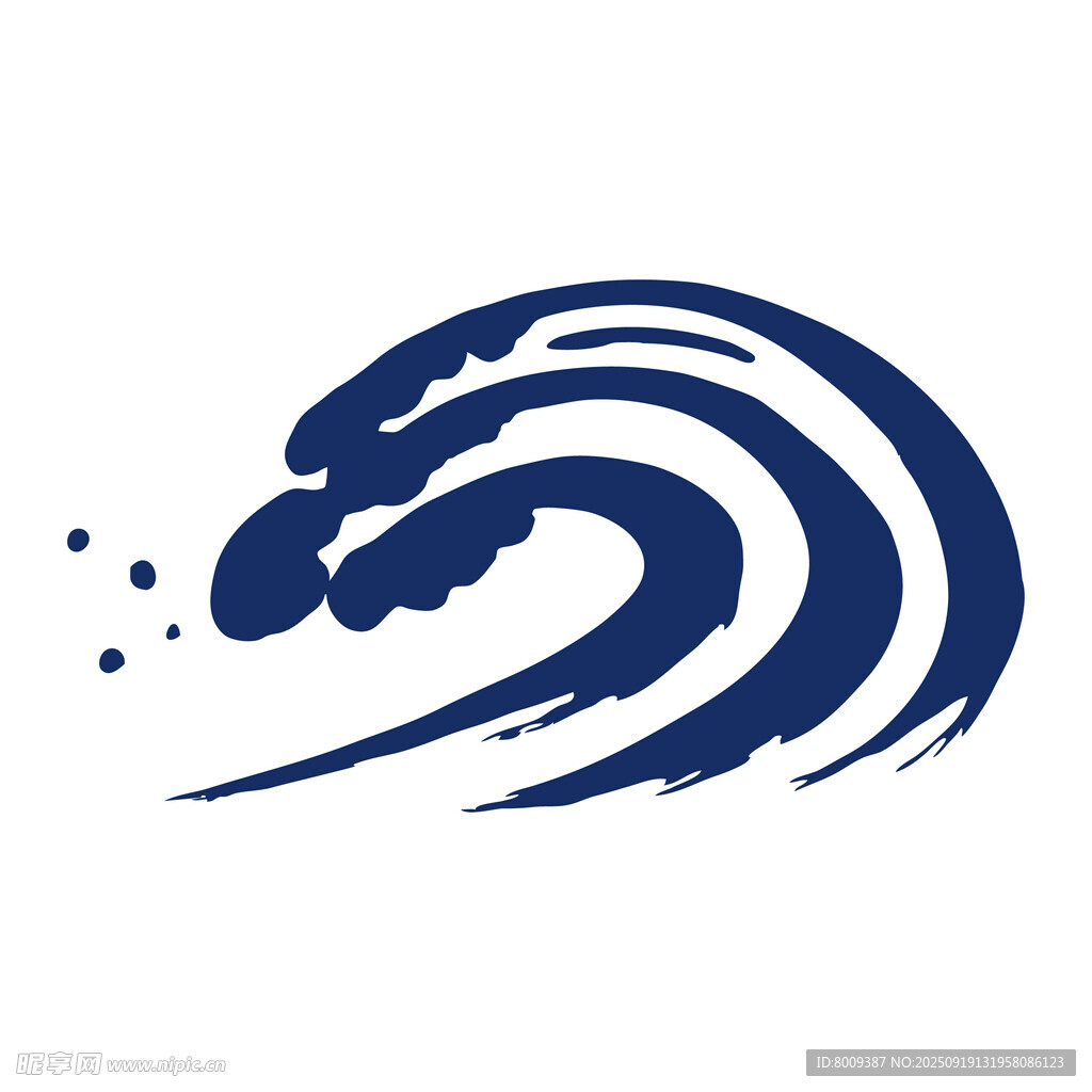 藍(lán)色海浪抽象標(biāo)志圖案