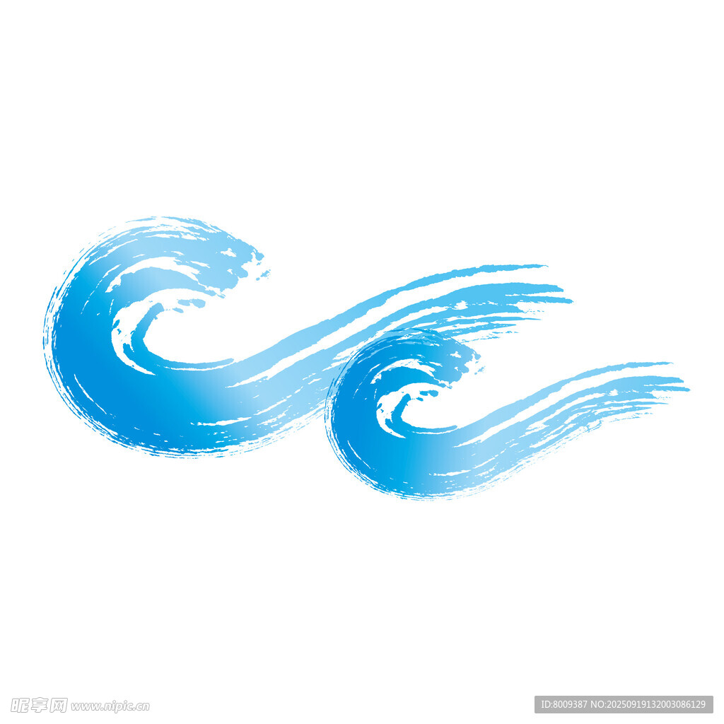藍(lán)色飄逸海浪圖案