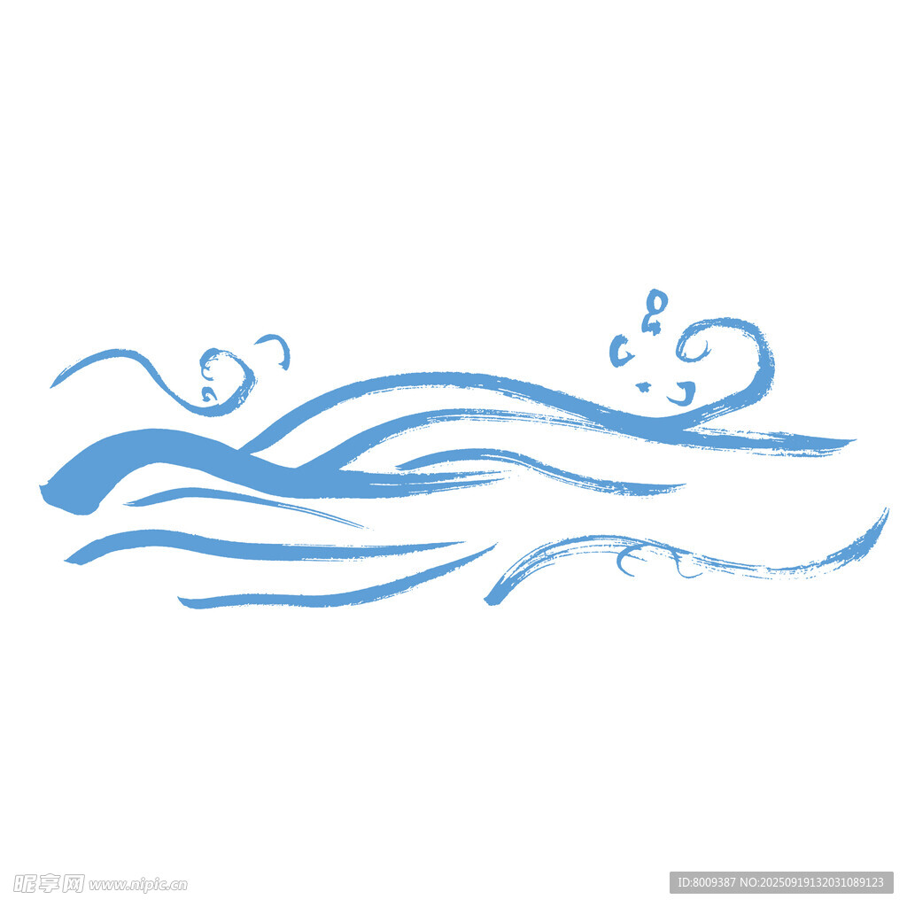 藍(lán)色靈動(dòng)海浪裝飾圖案