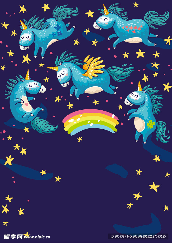 夢幻星空下的獨角獸群