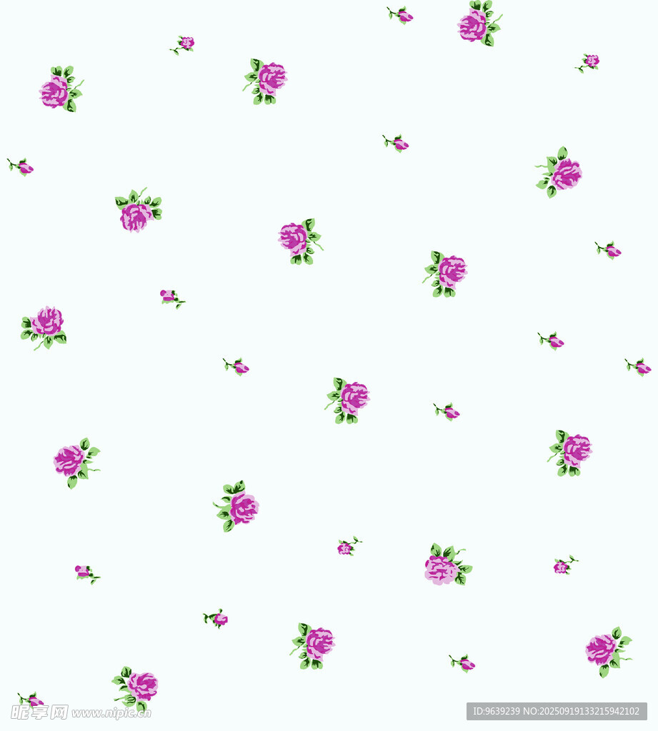 粉色小花白色背景圖案