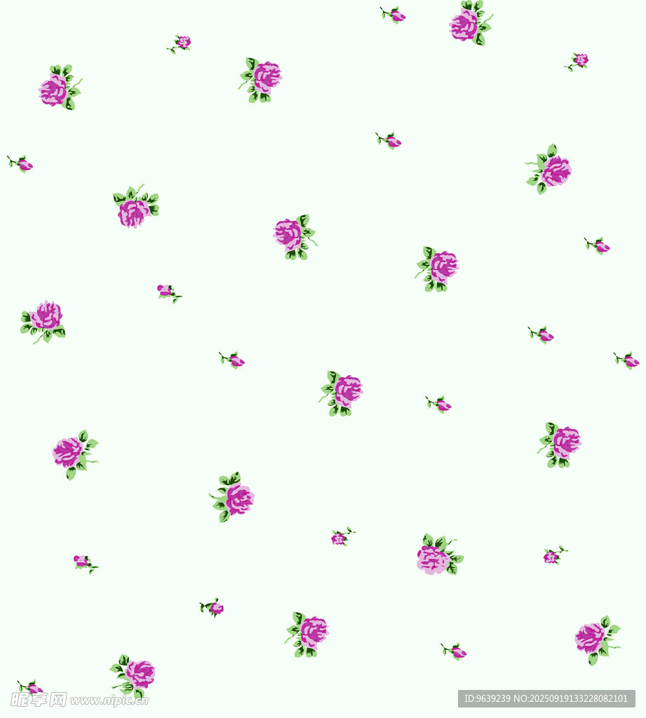 粉色小花白色背景圖案
