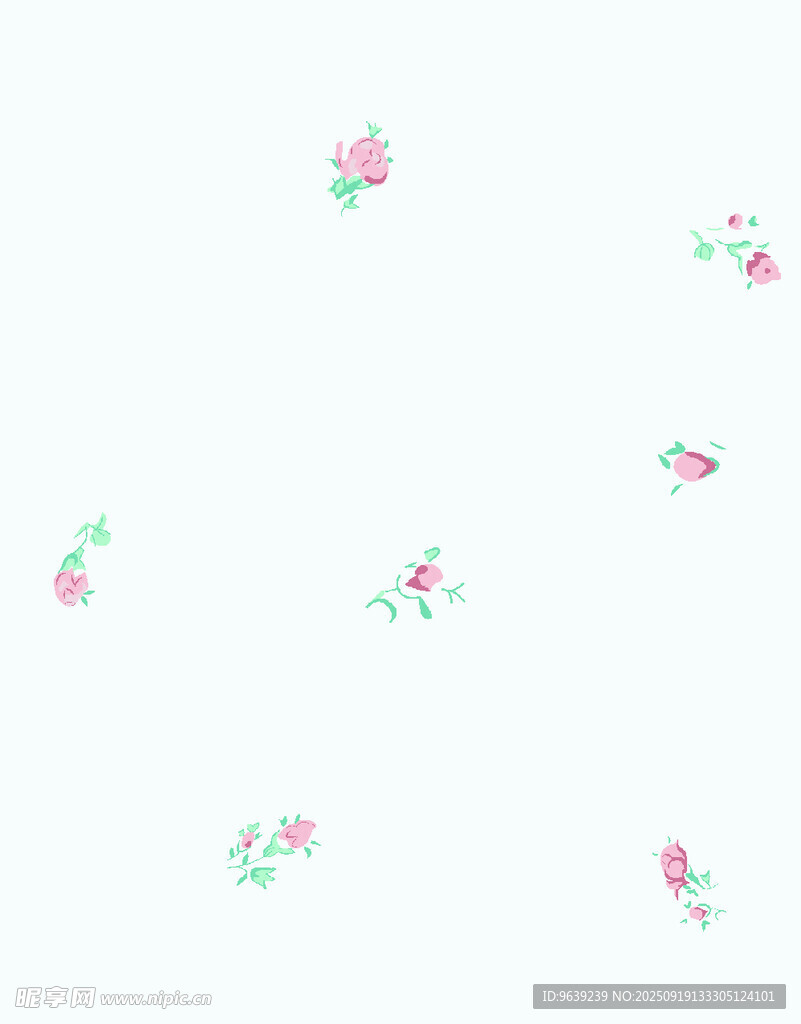 粉色花朵散布裝飾圖案