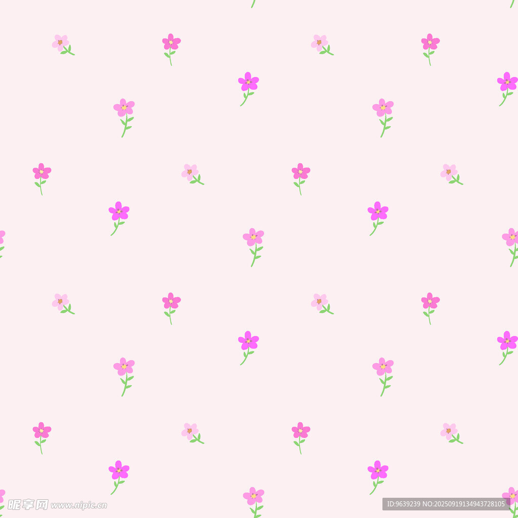 粉色小花簡約背景圖案