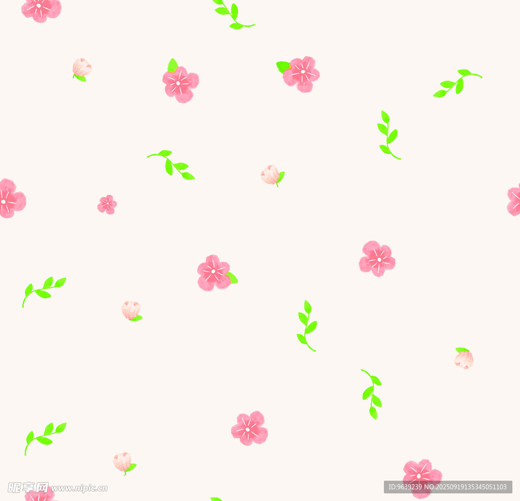 粉色小花簡約背景圖案