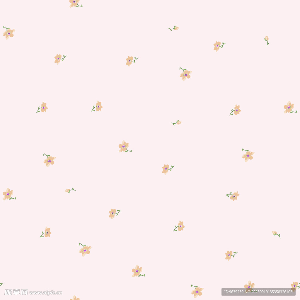 淺粉底色小花簡約圖案