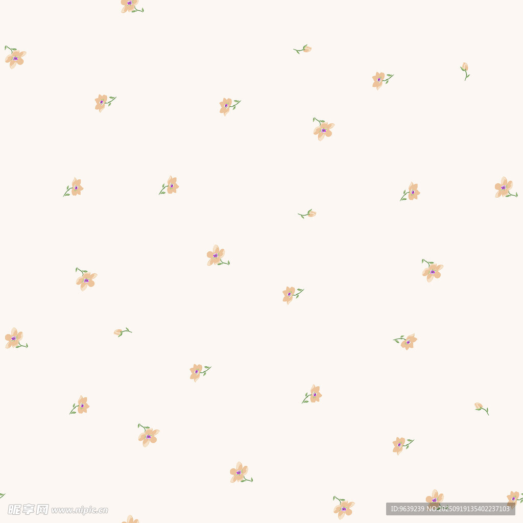簡約小花白色背景圖案