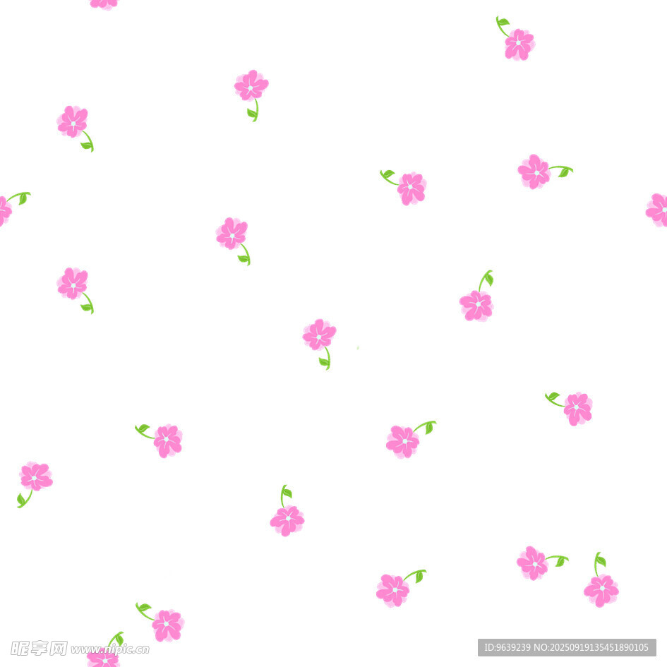 粉色小花簡約無縫圖案