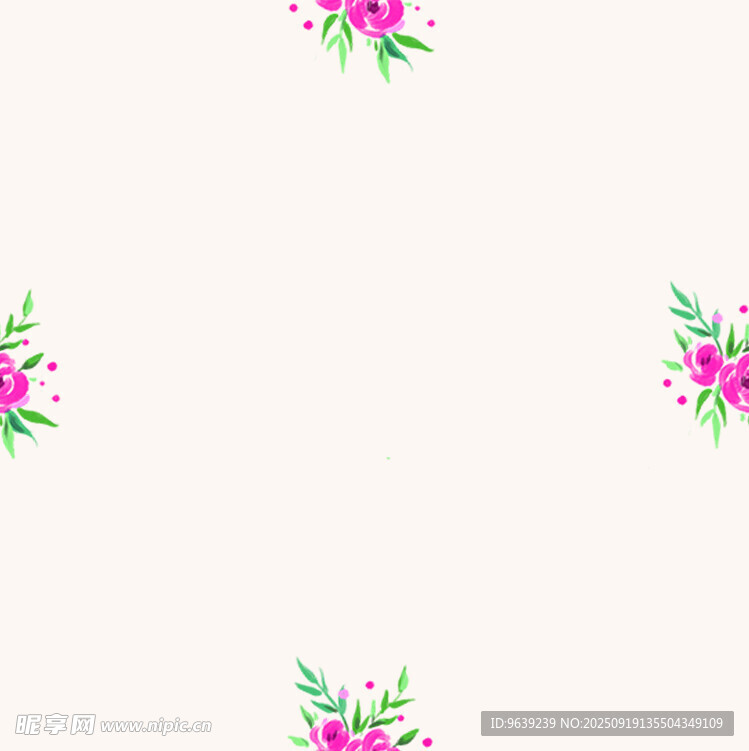 粉色花卉圖案裝飾元素