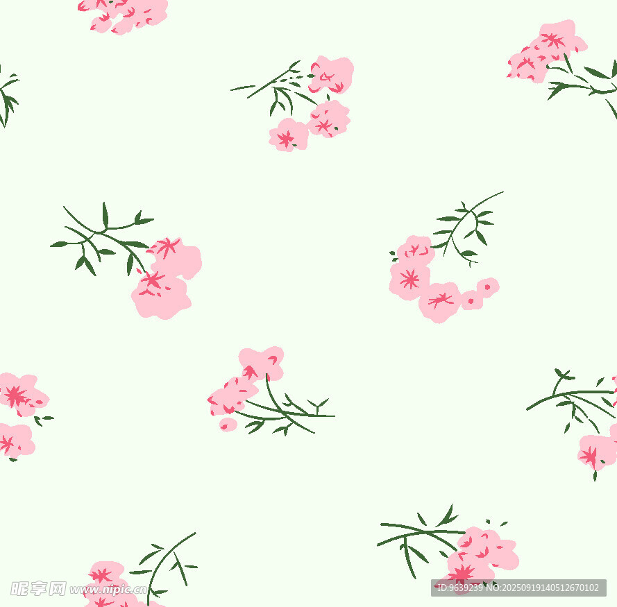 粉色小花清新無(wú)縫圖案