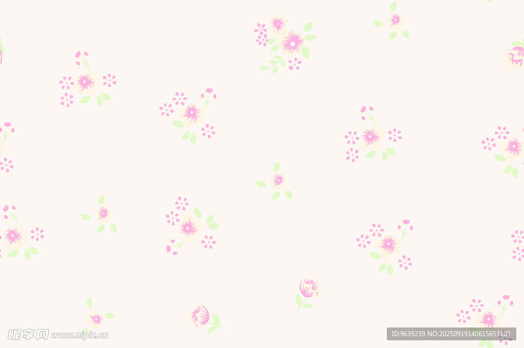 粉色小花簡約背景圖案