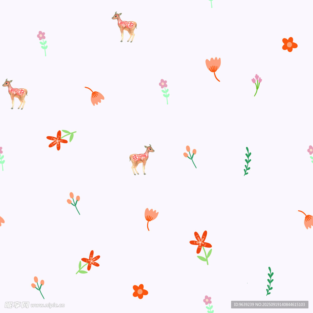 動物花卉圖案背景